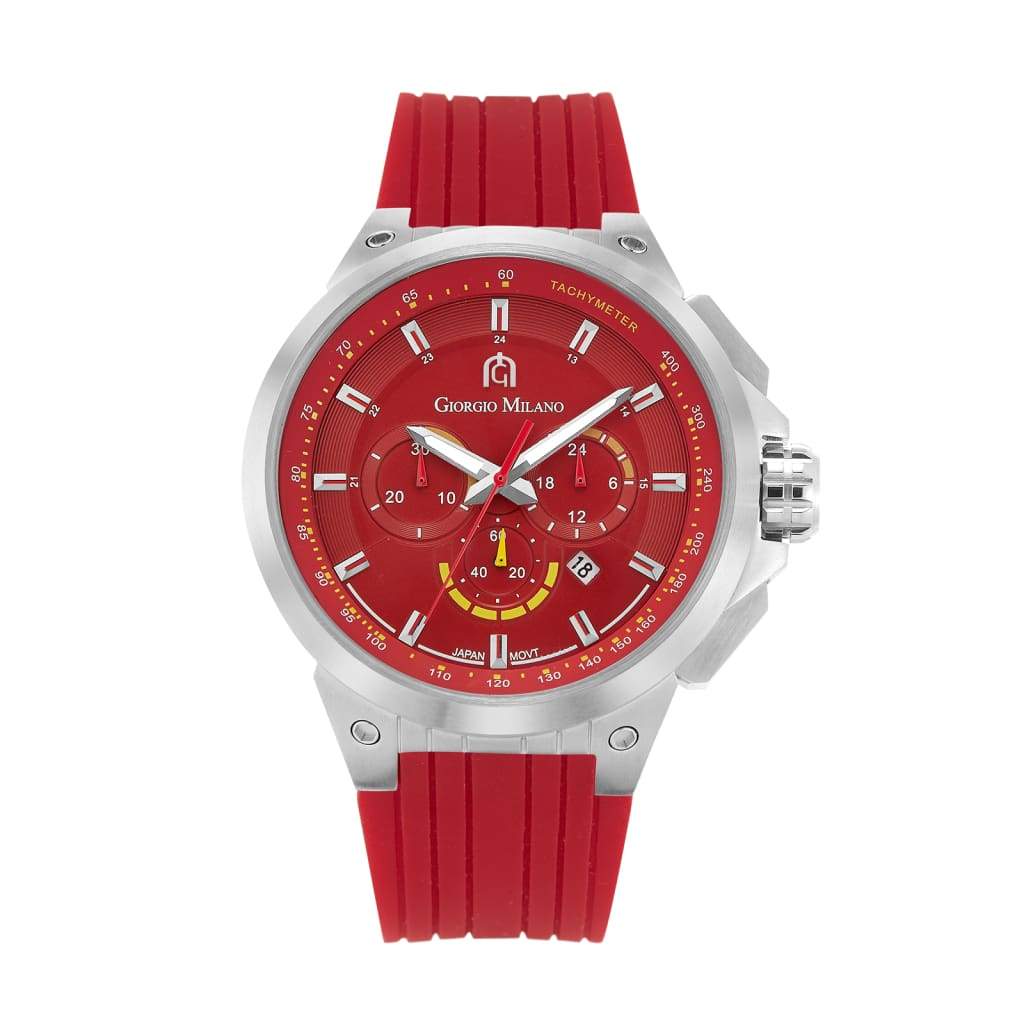 ANTONIO - Men's Giorgio Milano Stainless Steel with Red Dial and Red Silicon Strap