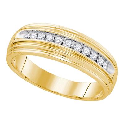 Sterling Silver Mens Round Diamond Wedding Band Ring 1/4 Cttw