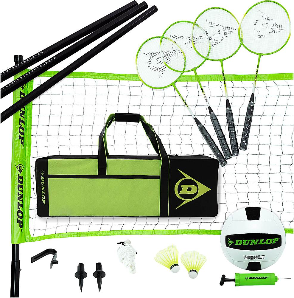 Dunlop - Badminton and Volleyball Combo Set - Green/Black