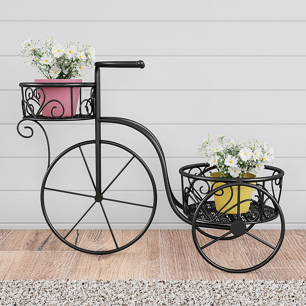 Tricycle Plant Stand – 2-Tiered Indoor or Outdoor Decorative Vintage Look Metal Display