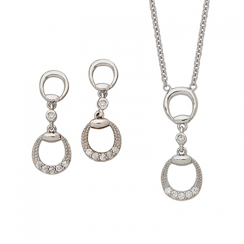 Silver Equestrian Double Snaffle Design Set