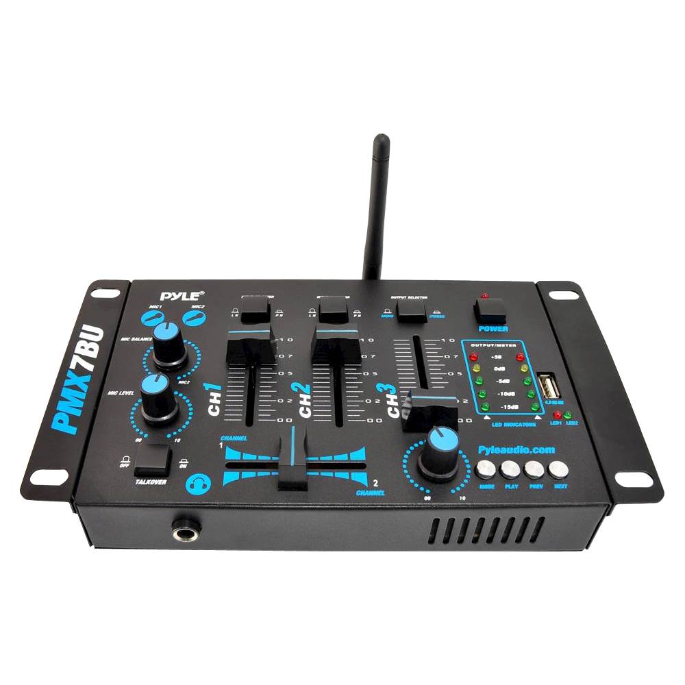PylePro - 3-Channel Bluetooth DJ Mixer - Black