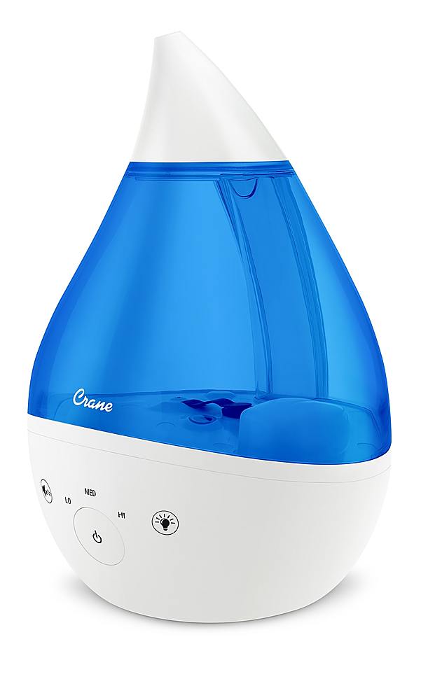 CRANE - 1 Gal. Drop Cool Mist Humidifier with Sound Machine - Blue/White