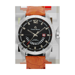 MONTE-Men%27s Giorgio Milano Stainless Steel with Genuine Brown Leather Straps