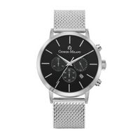 NOE - Men%27s Giorgio Milano Two-tone with Stainless Steel Mesh Band and Black Dial