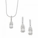 Silver Baguette CZ Design Set