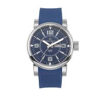 VINCENZO - Men%27s Giorgio Milano Stainless Steel with Blue Dial and Rubber Strap
