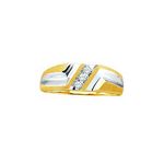 10k Yellow Gold Round Diamond Wedding Band Ring 1/10 Cttw