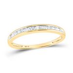 14k Yellow Gold Womens Baguette Diamond Wedding Anniversary Band Ring 1/6 Cttw