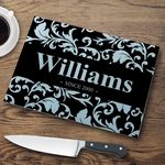 Personalized Floral Glass Cutting Board
