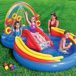 Intex - Rainbow Slide Kids Play Inflatable Pool Ring Center