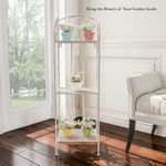 3-Tier Vertical Shelf Indoor or Outdoor Folding Wrought Iron Home Garden Display by Nature Spring