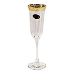 Set of 6 Flute Goblets-Gold Band Fendi Design