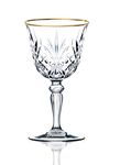 Siena Collection Set of 4 Crystal Red Wine Glass with gold band design by Lorren Home Trends