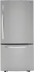 LG - 25.5 Cu. Ft. Bottom-Freezer Refrigerator with Ice Maker - Stainless steel