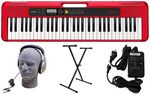 Casio CT-S200RD 61-Key Premium Keyboard Package