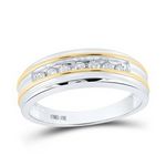 10k White Gold Round Diamond Wedding Single Row Band Ring 1/4 Cttw