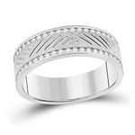 10k White Gold Round Diamond Wedding Machine Set Band 1/2 Cttw