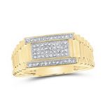 10k Yellow Gold Round Diamond Band Ring 1/4 Cttw