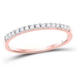 14k Rose Gold Round Diamond Wedding Single Row Band 1/6 Cttw Size 5