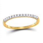 14k Yellow Gold Round Diamond Wedding Single Row Band 1/6 Cttw Size 5