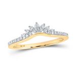 10k Yellow Gold Round Diamond Ring Guard Enhancer Wedding Band 1/6 Cttw