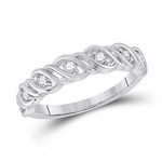 14k White Gold Round Diamond Band Ring 1/5 Cttw