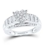 Sterling Silver Round Diamond Heart Bridal Engagement Nicoles Dream Collection Ring 1/2 Cttw