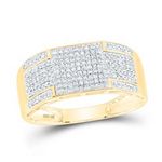 10k Yellow Gold Round Diamond Band Ring 3/8 Cttw