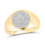 10k Yellow Gold Round Diamond Cluster Ring 1/5 Cttw