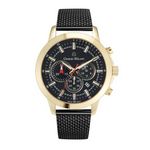 SANTE - Men%27s Giorgio Milano Stainless Steel Gold Tone Watch with Black Dial and Mesh Band