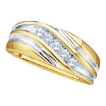 10K Yellow Gold Diamond Fashion Men’s Band 1/4 Cttw