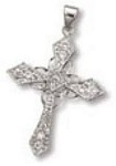 Antique Style Filigree Cross with Clear CZ Pendant