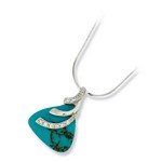 Silver Triangle Imitation Turquoise Pendant