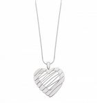 Silver Open Heart Wrapped Wire Design Pendant